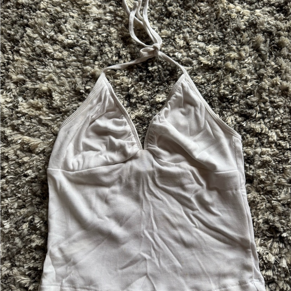 sunday best white crop halter tank